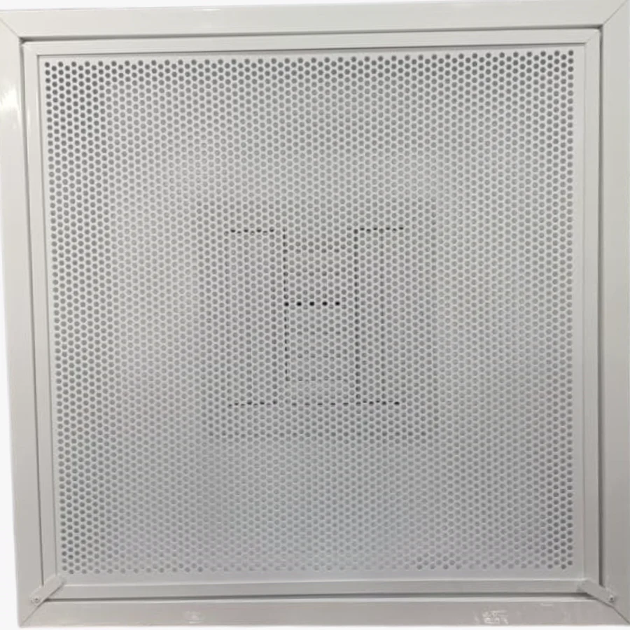 Difusor perforado modular de aluminio blanco para plafón